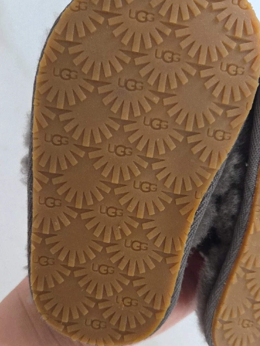 UGG Gray Shearling Slide Sandals Size 6
